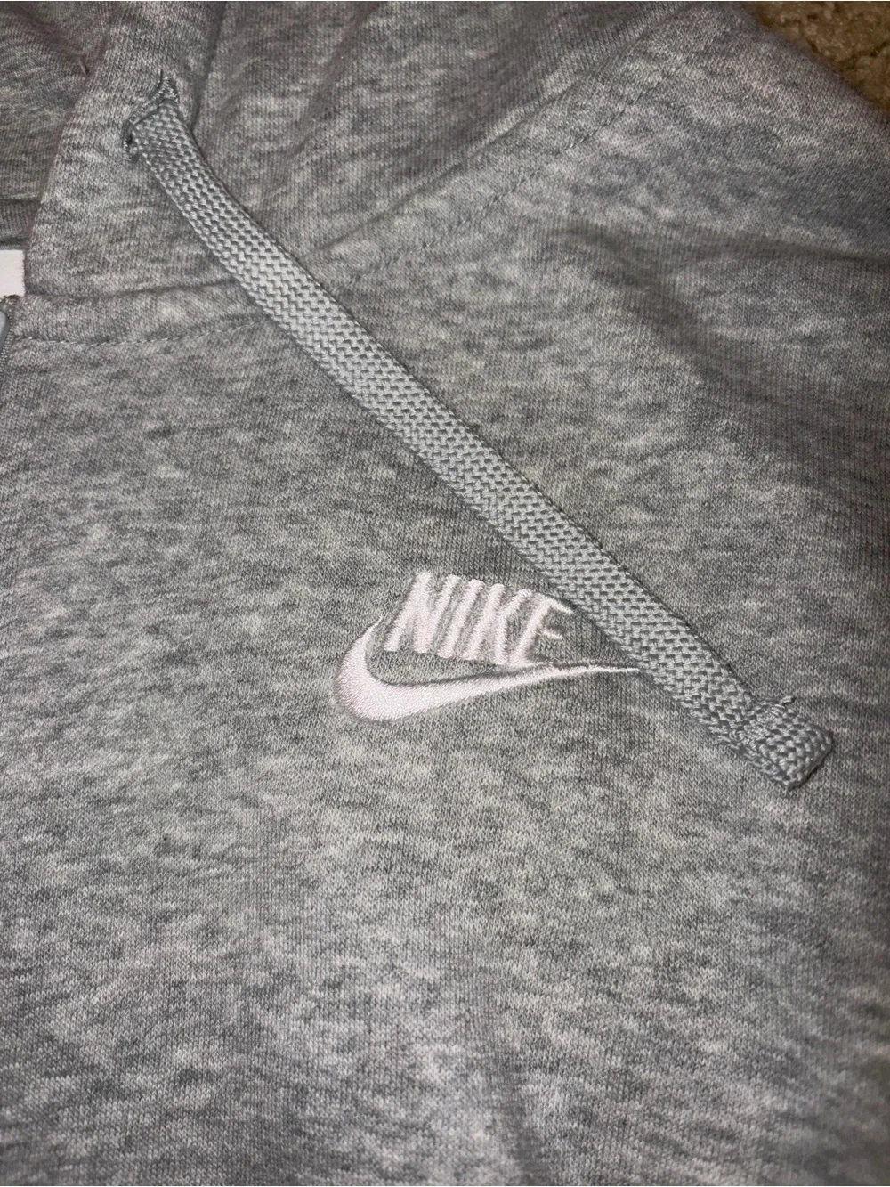 Nike Women’s Light Gray Full-Zip Hoodie Sweatshirt